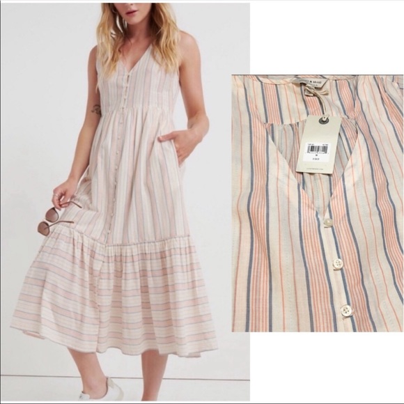 Lucky Brand Dresses & Skirts - NWT lucky brand Luna cotton sun maxi dress striped summer tiered empire waist